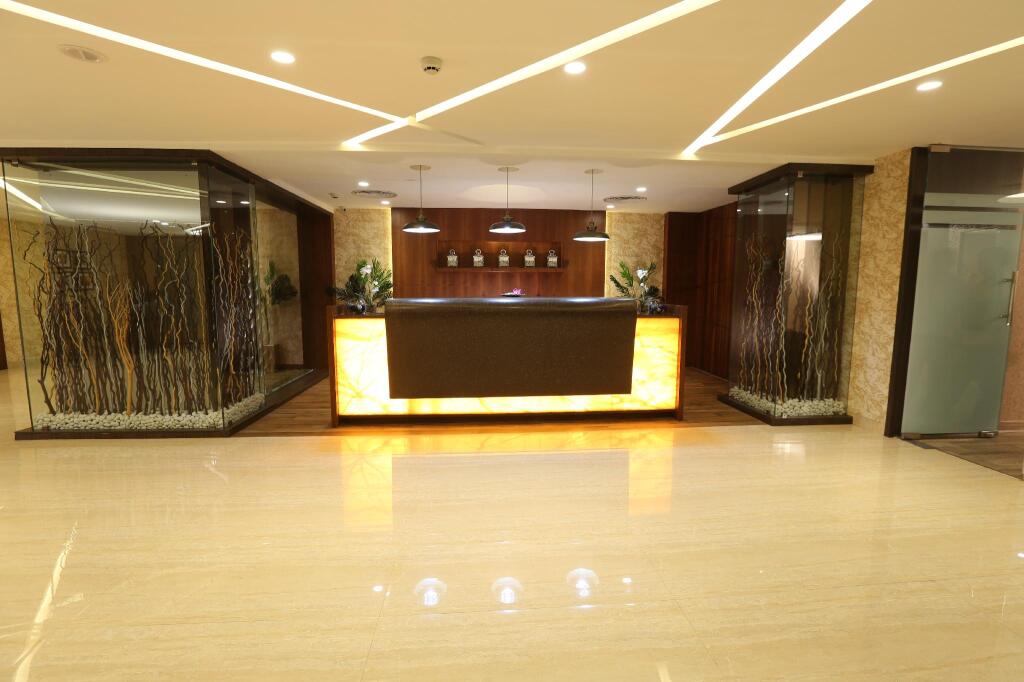 Reception desk at M Crown Hotel